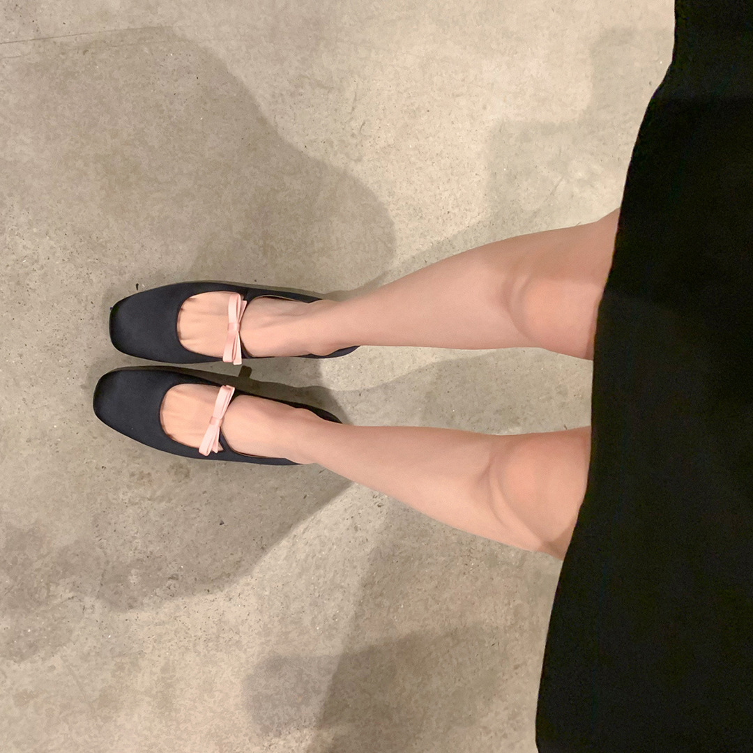 [sheii Su Yinyin] Miss Windsor ~ French Bow Shallow Ballet Shoes Women's Flat Shoes