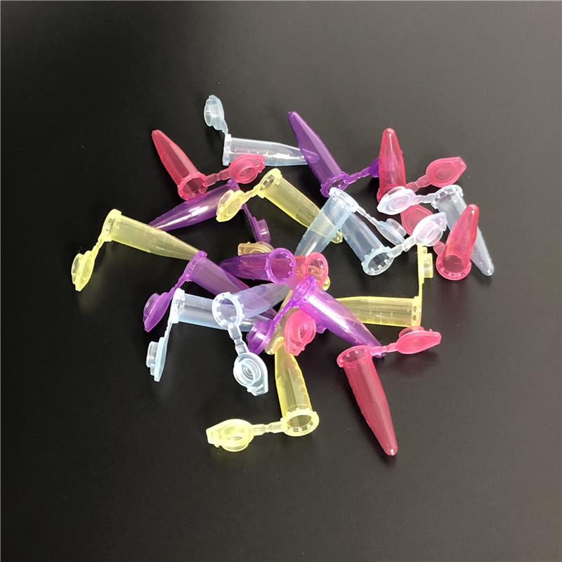 0.5ml with lid pointed bottom scale centrifuge tube 0.5ml color centrifuge tube various colors with lid 1000 PCs/bag
