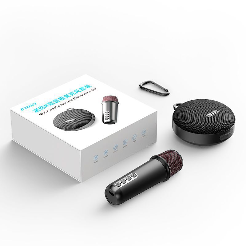 Karaoke Bluetooth speaker outdoor family singing karaoke Bluetooth stereo DSP reverberation with riding bracket