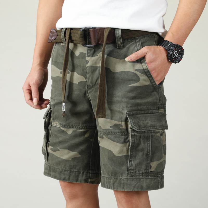 New summer casual shorts cotton loose camouflage overalls trendy men's youth straight men's pants manufacturers wholesale