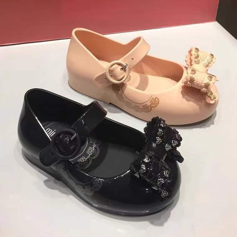 22 Spring and Autumn melissa Melisa children's shoes Children's closed toe princess shoes bow jelly shoes baby single shoes women