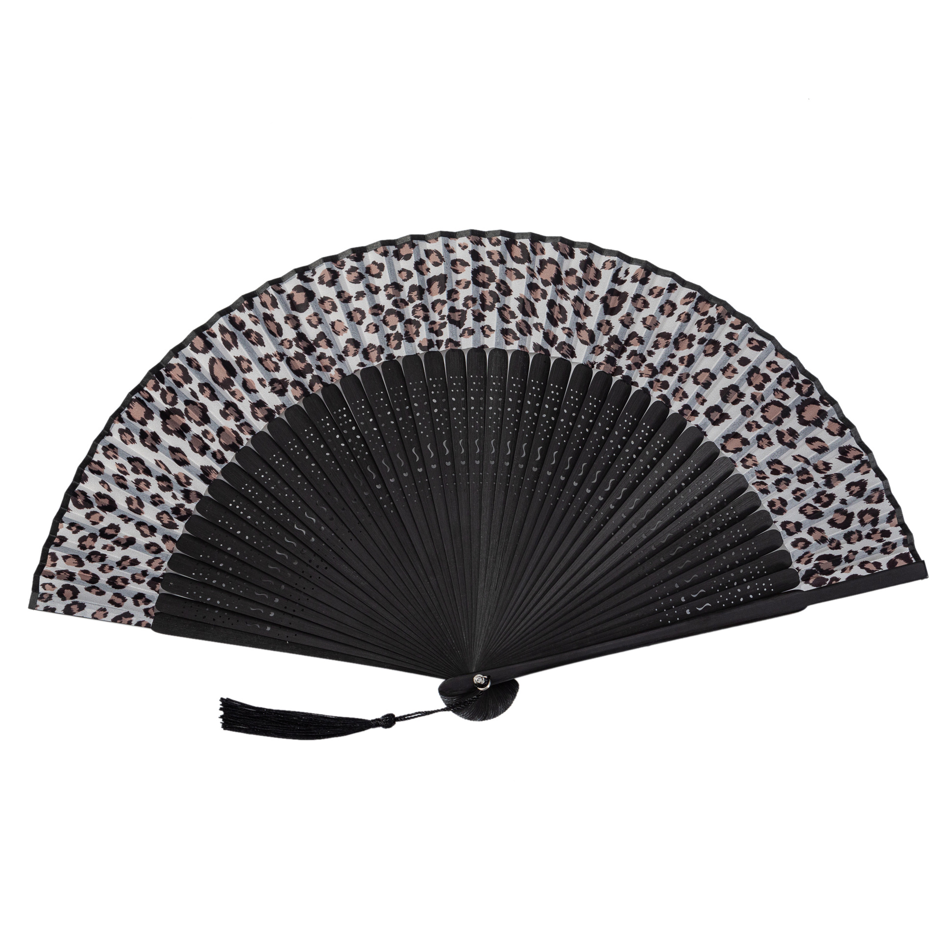 New Leopard Fan Folding Fan Chinese Style Women's Ancient Style Classical Dance Fan Craft Fan Amazon Popular Style Fan