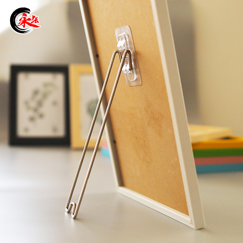 Large photo frame bracket stainless steel material metal large license pendulum frame support frame adhesive seamless nail-free fixing