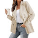 Amazon Independent Station Hot Selling European and American Women's Top 2022 Autumn and Winter New Jacket Solid Color Suit Button Jacket