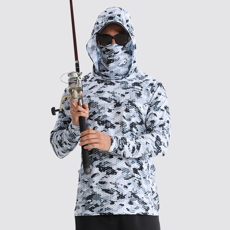 Summer outdoor sun protection clothing for men, breathable, quick-drying, sun protection clothing, Lua hooded sun protection mask, fishing clothing, special