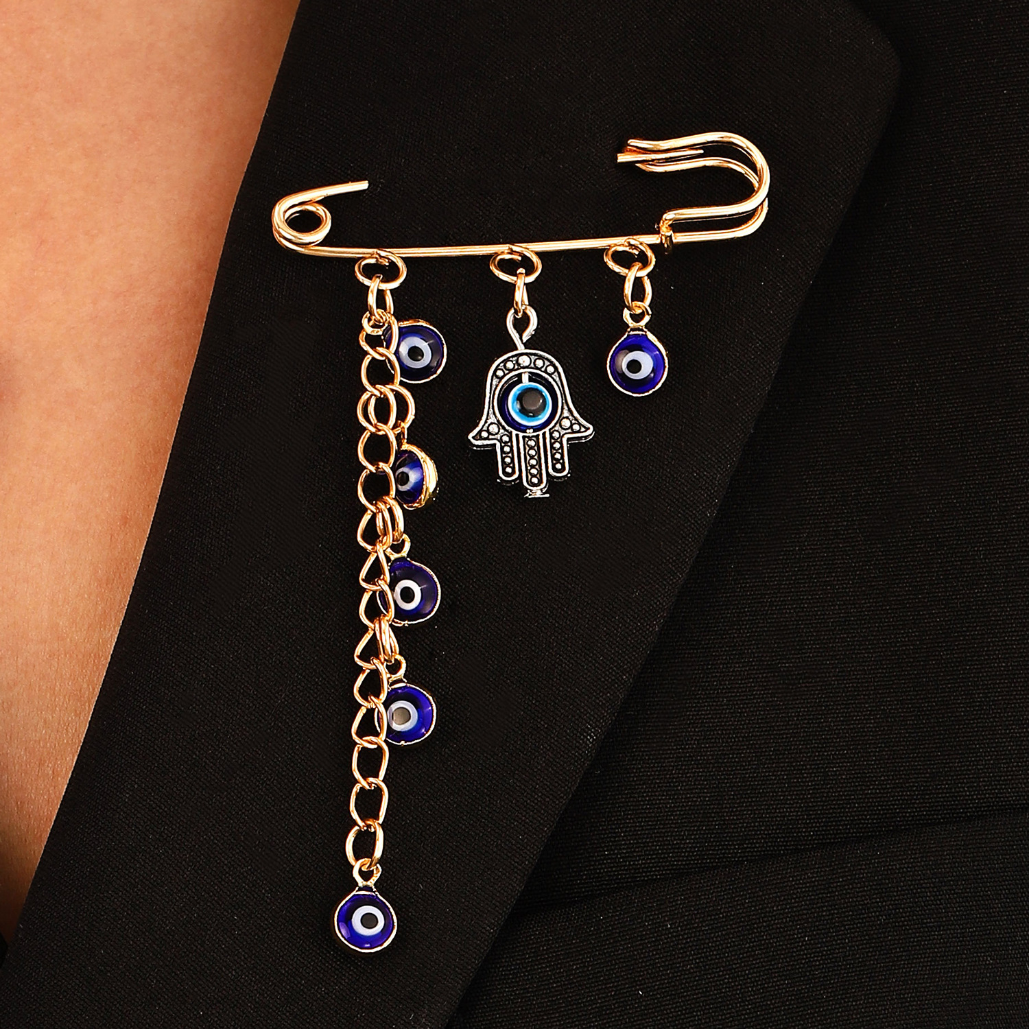 Cross-border new chain brooch men and women cold Style Butterfly Love cross pin punk hip hop suit buckle pin