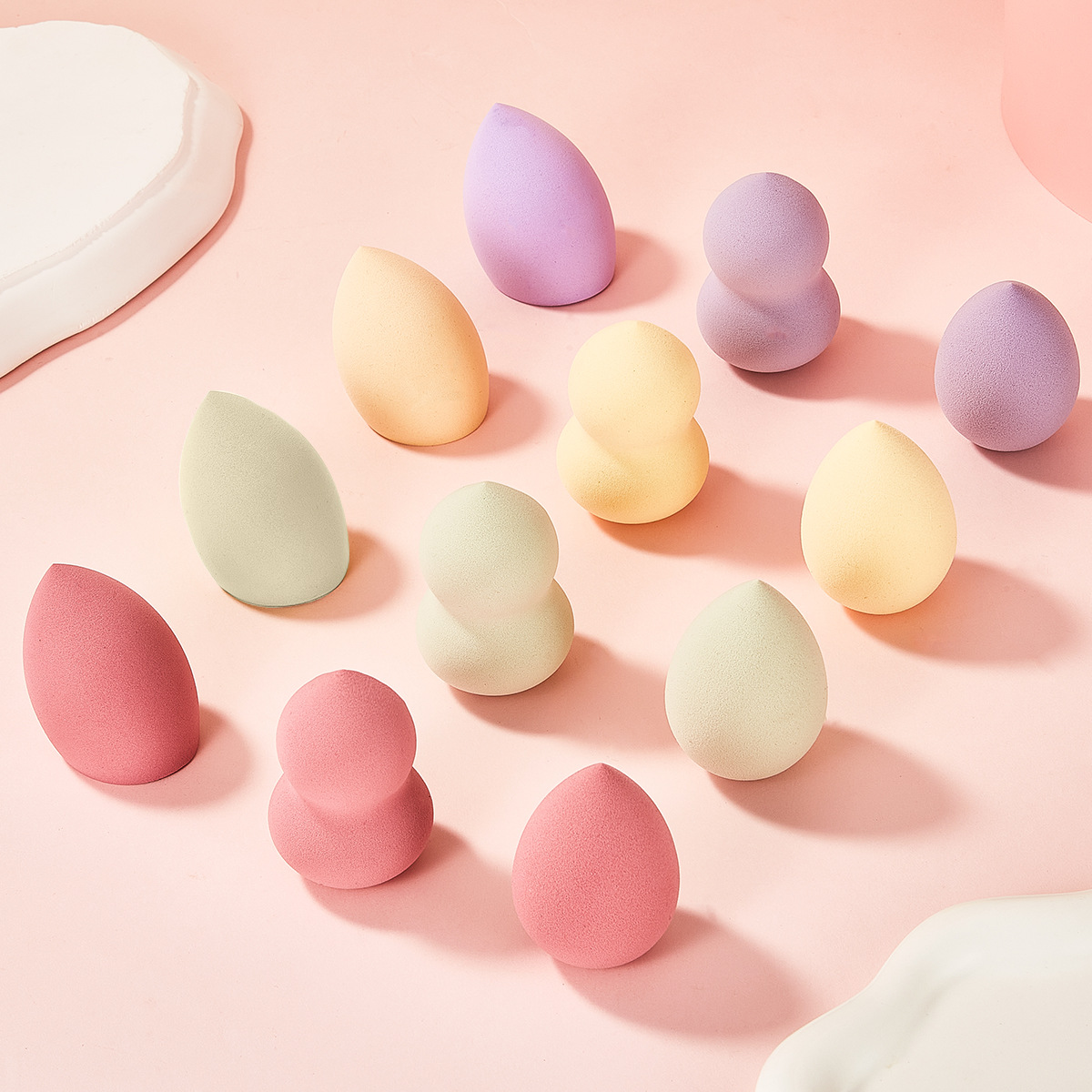 JONBOS Wet and Dry Beauty Egg Powder Puff Super Soft No Eating Powder Gourd Drops Makeup Powder Puff Beauty Tool