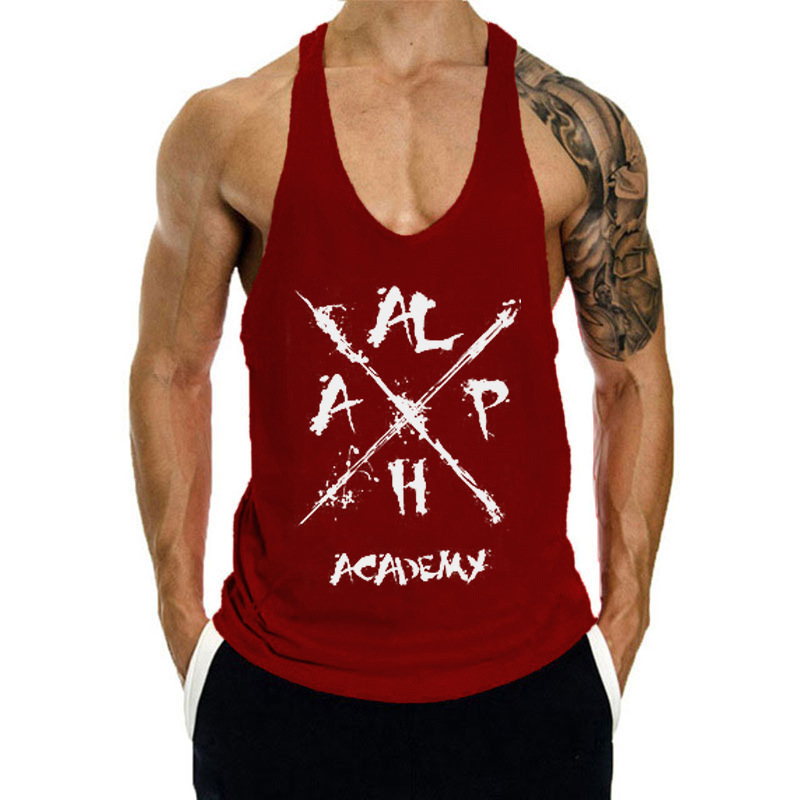 Fitness I-shaped Vest Men's Muscle Captain Breathable Sling Sleeveless T-shirt Men's Sports Clothes