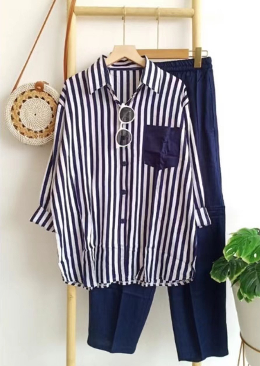 transfrontaliera 2023 estate nuova moda sciolto sottile comodo casual a righe vestito donna all'ingrosso_voghion.com