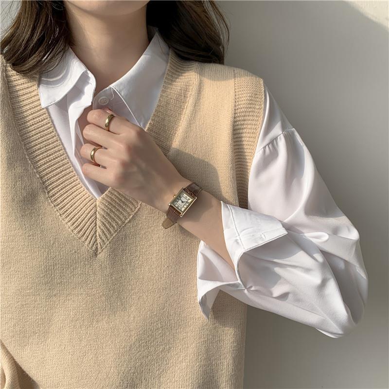 2024 Spring and Autumn New Loose All-match Lazy Style Pullover V-neck Vest Sleeveless Knitted Waistcoat Women's Sweater