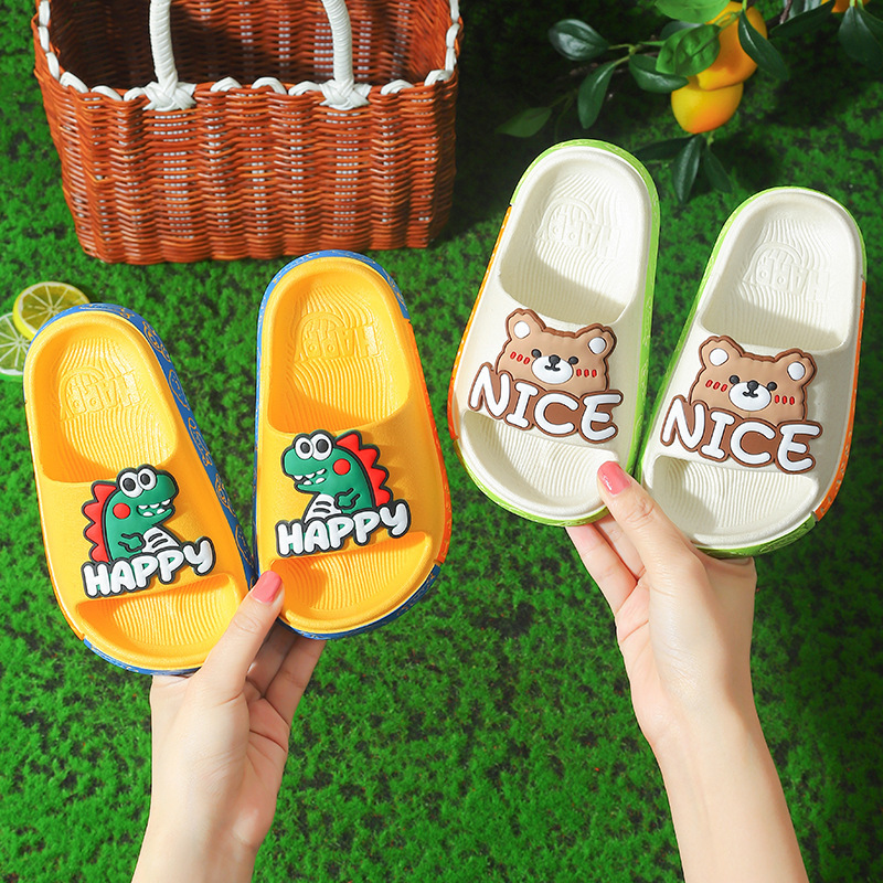 Children's slippers summer soft bottom children's indoor cartoon cute boys and girls home baby slippers a generation of hair