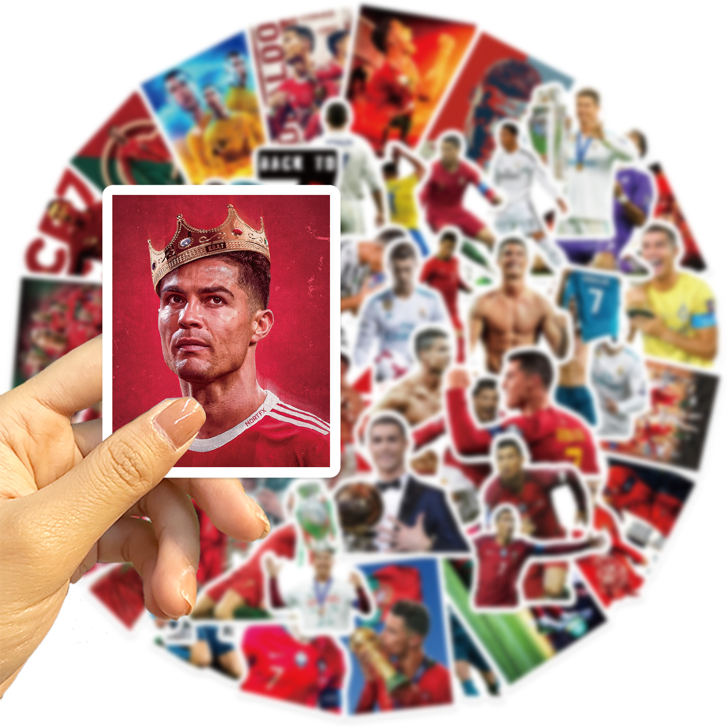 50 football stars C Luo graffiti stickers guitar notebook luggage DIY waterproof stickers cross-border wholesale