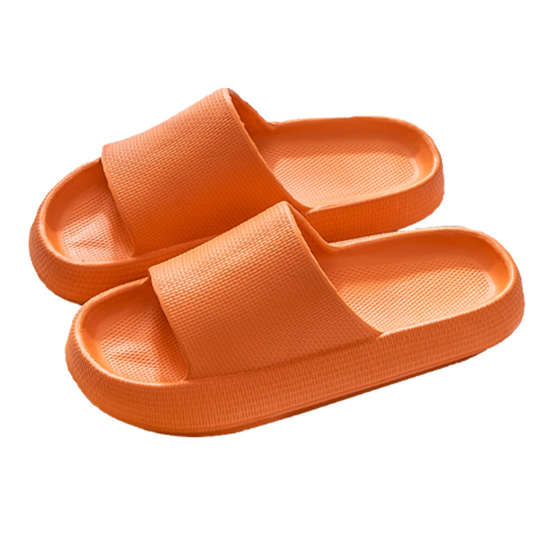 Stomping excrement-feeling thick-soled rubber slippers Internet-famous home female Summer Lovers one-word home indoor slippers