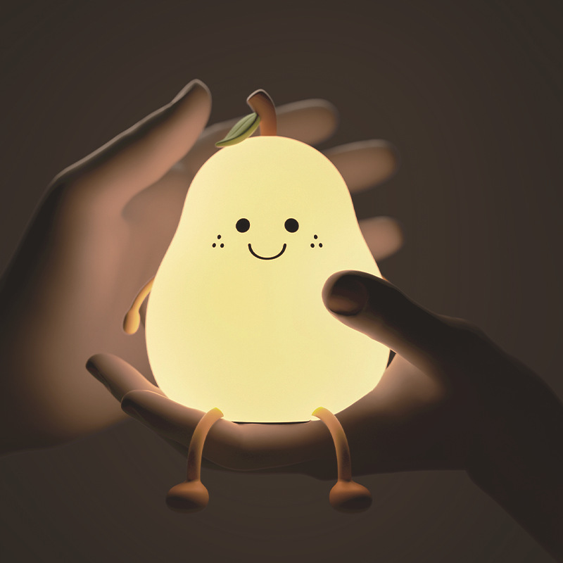 Non-pear sleeping night light USB charging colorful silicone night light duck pear light timing sleeping atmosphere Pat Light