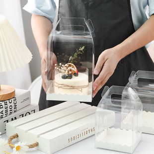 3 inch 4 inch 5 inch 6 inch birthday transparent Cake Box Portable 4 inch 5 inch 6 inch puree cake packaging box height