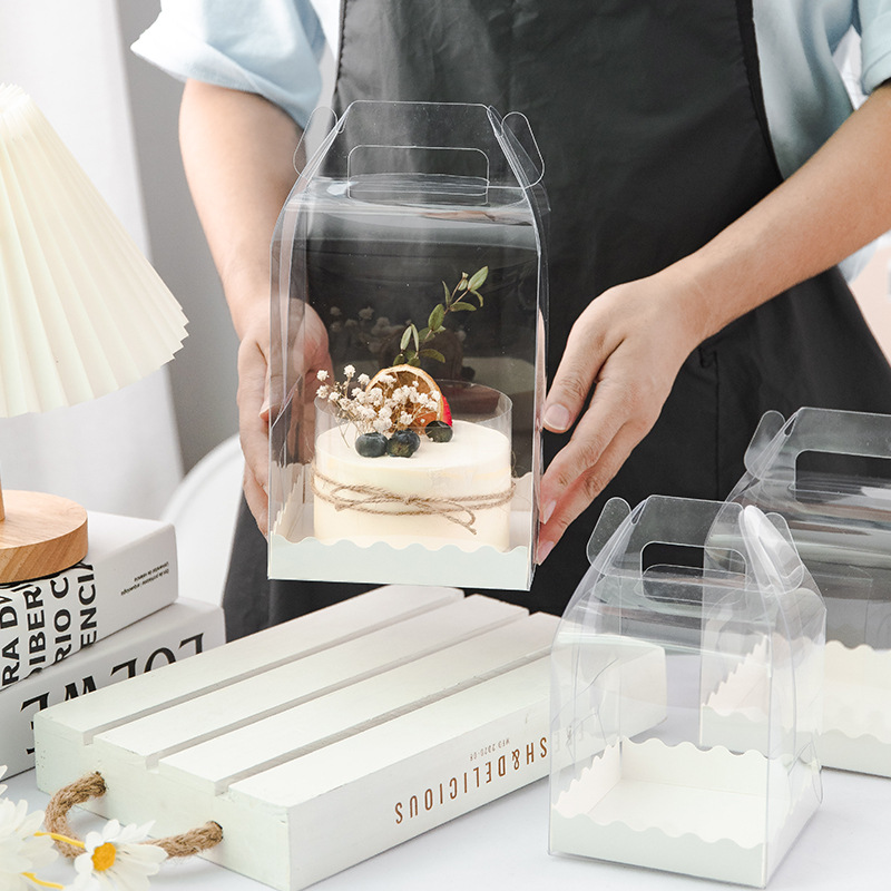 3 inch 4 inch 5 inch 6 inch birthday transparent Cake Box Portable 4 inch 5 inch 6 inch puree cake packaging box height