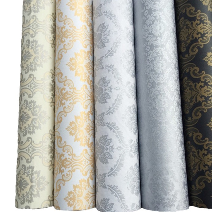 Film decoration home European-style self-adhesive wallpaper with adhesive Damascus pvc wallpaper living room bedroom dining room color film