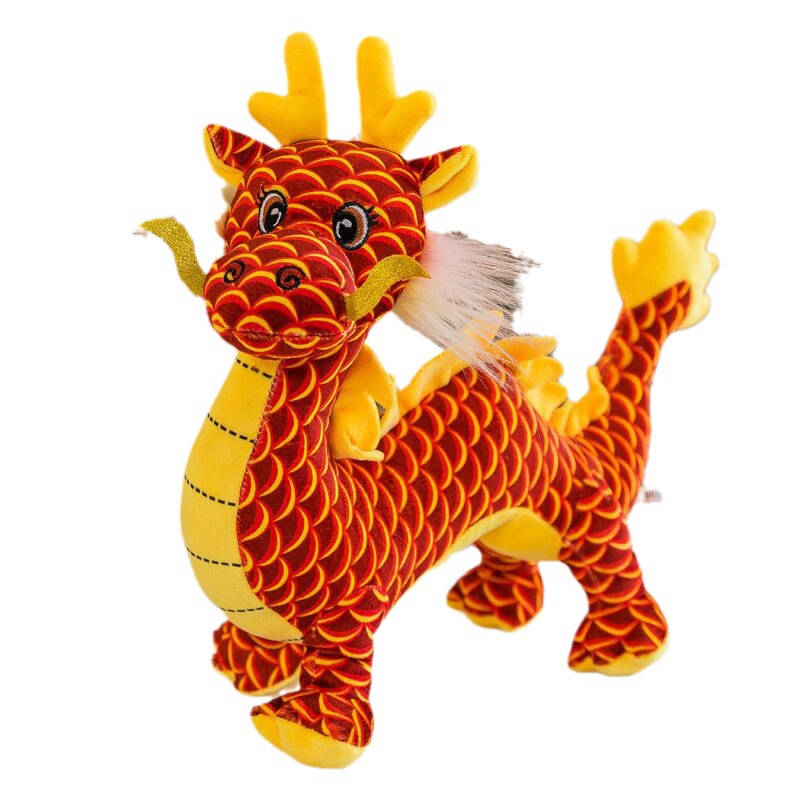 Zodiac Year of the Dragon Mascot Simulation Chinese Dragon Plush Toy Doll Annual Meeting Event Gift Doll New Dinosaur