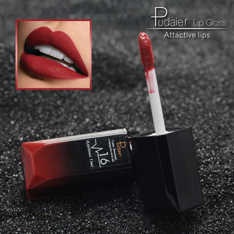 Cross-border e-commerce Pudaie lip glaze r makeup 21 Color Matte fog liquid lipstick color non-stick Cup does not fade