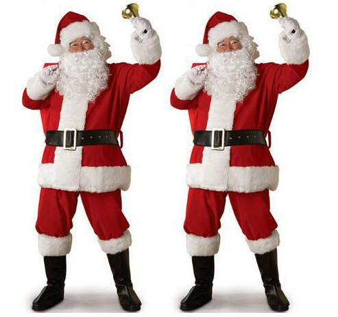 Factory spot supply Santa Claus suit seven-piece holiday atmosphere stage drama performance clothing