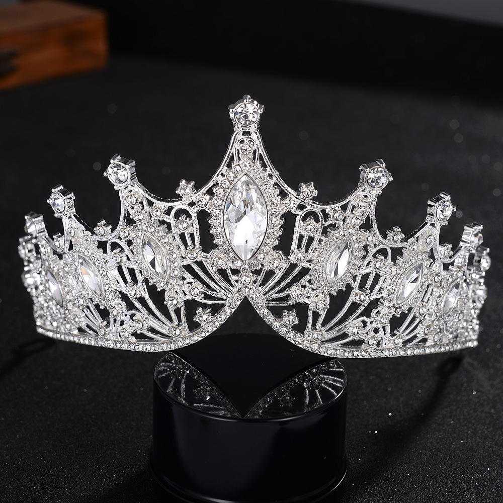 Cross-border Luxury Vintage Bridal Headwear Golden Wedding Dress Atmospheric Crystal Birthday Wedding Crown Hair Band Hair Accessories