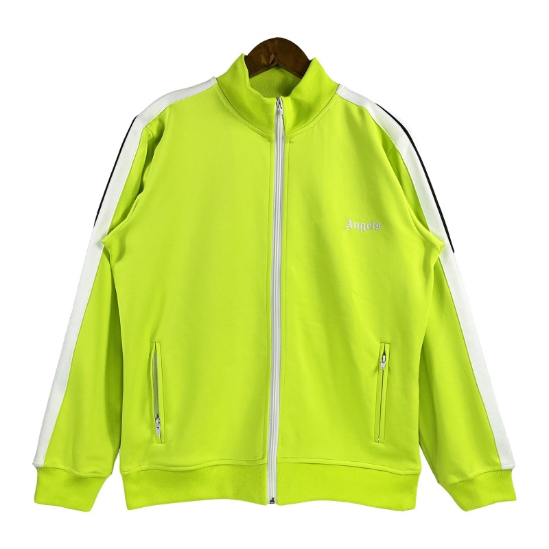 Foreign Trade Correct Edition PA Fashion Brand Rainbow Stripe Ribbon Zipper Jacket Palm Tree Retro Sports Jacket School Uniform for Men