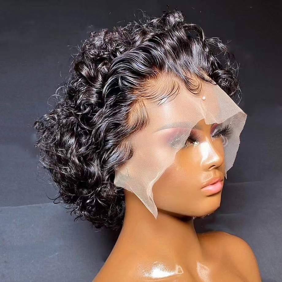 13x 4 Pixie Cut Wig Short Bob Curly Lace Front Wig