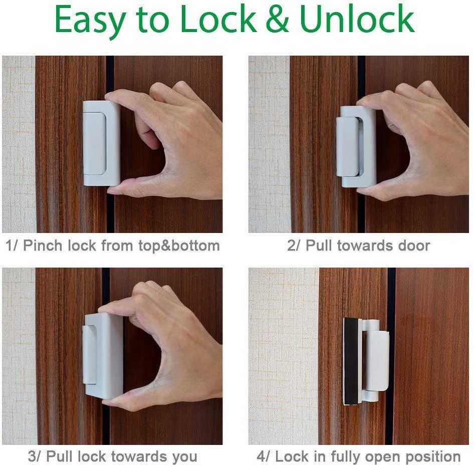 Home safety door lock child safety door reinforcement lock with 3 inch anti-theft aluminum alloy hinge latch Night Lock