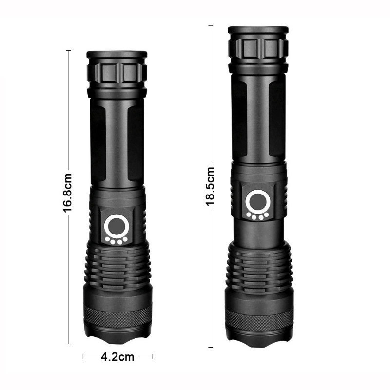 Cross-border aluminum alloy flashlight multifunctional USB rechargeable flashlight outdoor telescopic zoom LED flashlight