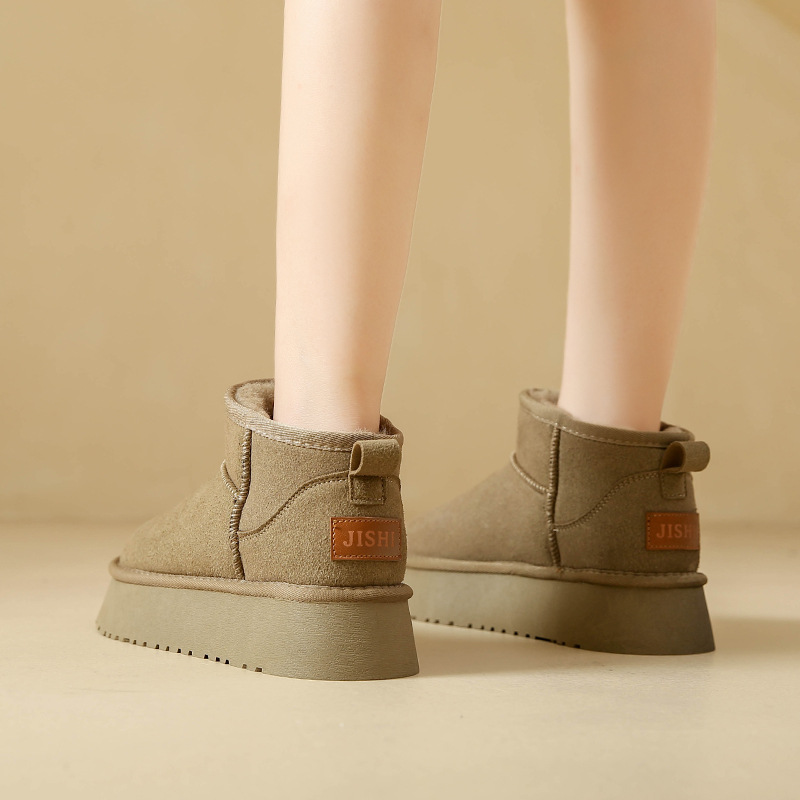 Snow Boots women's platform thick-soled outer wear 2023 Winter new fur integrated waterproof non-slip warm cotton shoes_voghion.com