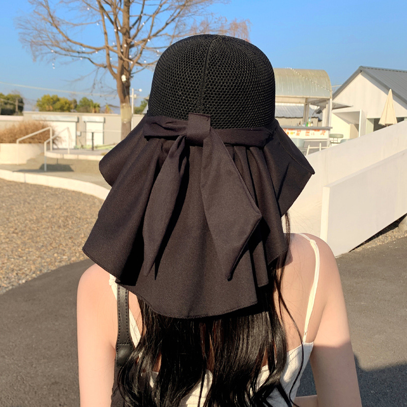 2024 Spring Hat Women's Fashion Outdoor Travel Sunscreen Sun Hat Mesh Breathable Shawl Hat Face Sun Hat