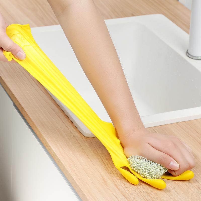 Household kitchen rubber gloves women's cleaning housework dishwashing clothes thickened durable waterproof wear-resistant gloves wholesale