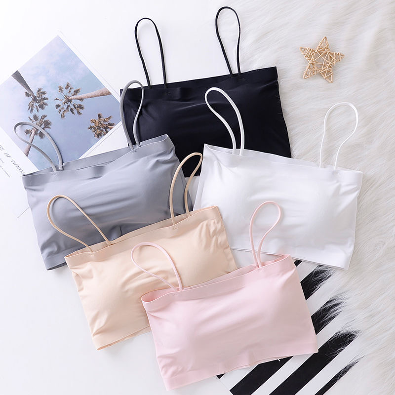 Summer Ice Silk seamless sling underwear women's anti-light tube wrap chest vest wholesale bra one-word belt chest pad