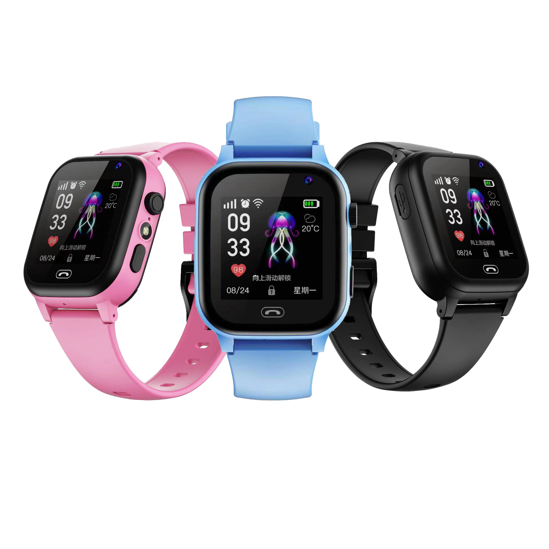 in stock supply S6 support multi-language flashlight with camera children intelligent LBS positioning phone watch
