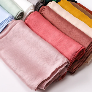 2022 new natural wrinkled monochrome long towel crepe scarf scarf wholesale