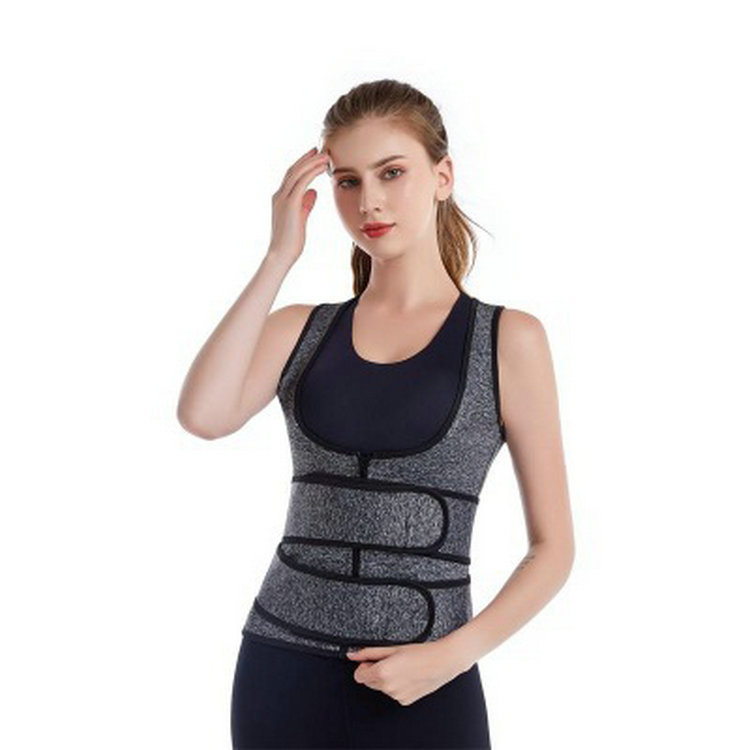 Short Top Skinny Yoga Clothing Sports Corset Waist Velcro Zipper Chest Shaper Belly Tight Waist