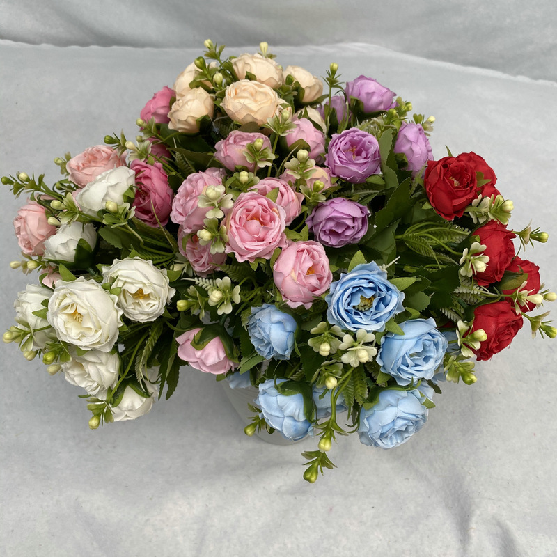 新型毛布満天星牡丹北欧模造花客間装飾模造花家庭店舗に造花を置く|undefined