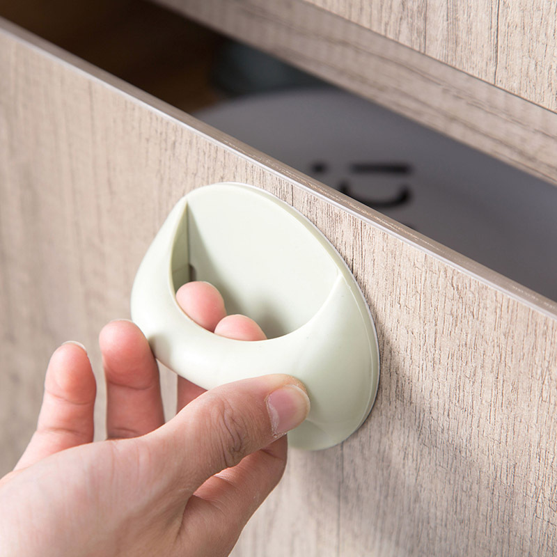 Creative mini home door and window handle plastic self-adhesive seamless door handle wardrobe drawer wooden door glass handle