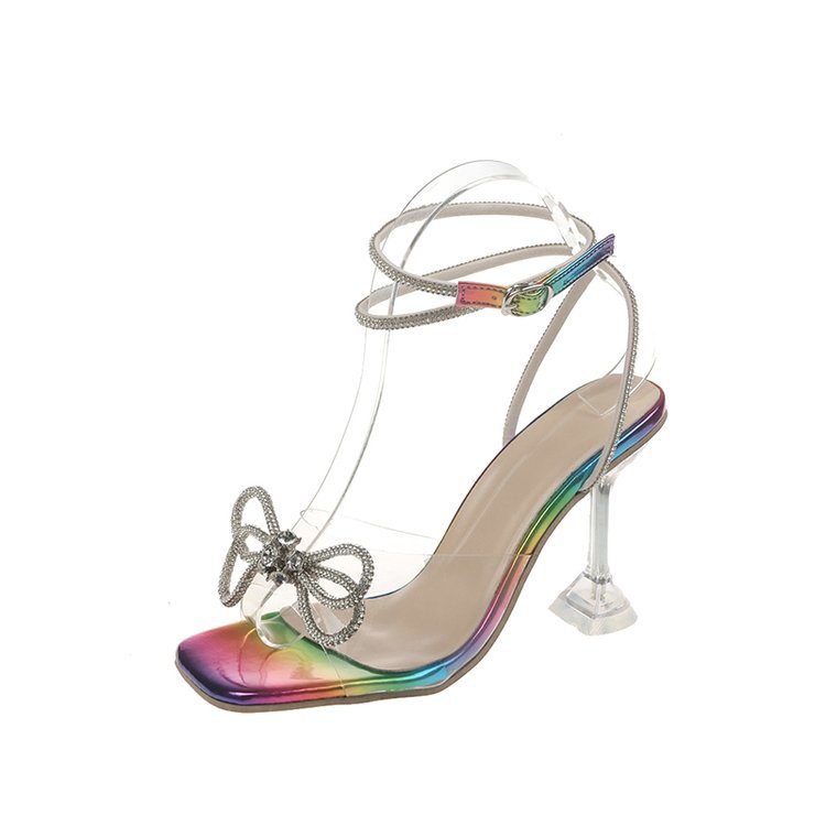 High-heeled Sandals plus size High heel Sandals women's rhinestone bow sexy Sandals