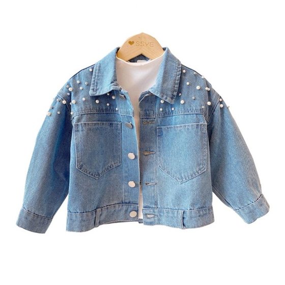 2023 Spring and Autumn New girls' Denim coat children's clothing Korean fashion baby girls' fashionable fashionable Denim jacket fashion