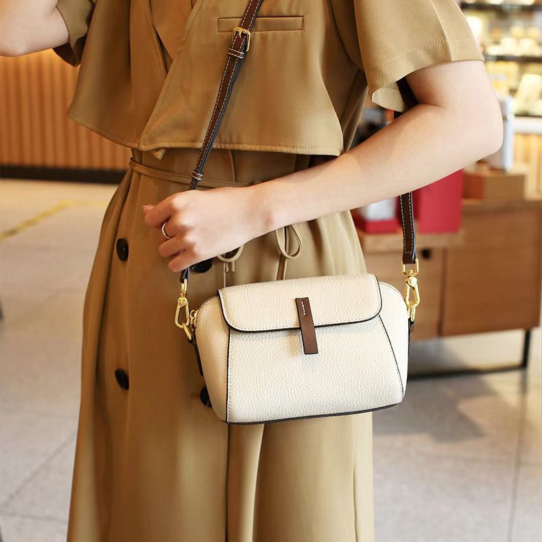 Genuine Leather women's bag shell small bag ladies 2023 new trendy high sense fashion all-match shoulder Messenger phone bag