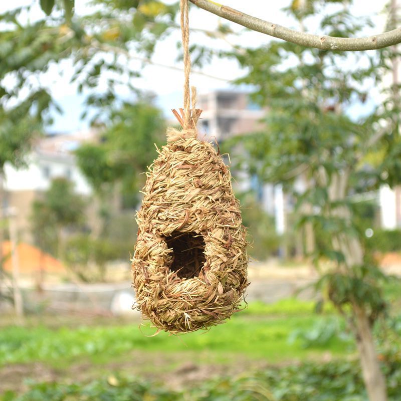 屋外暖かい草織鳥の巣ハウスペット用品装飾吊り鳥かご|undefined