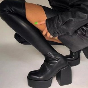 Hongwei 2022 New plus size round toe long boots Women's thick heel platform European and American over-the-knee boots high Knight boots