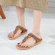 2024 Summer New Bohemian Style Handmade Flower Thong Sandals Women's Fashion All-match Slippers Wholesale