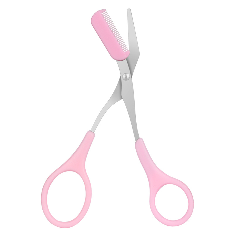 Factory wholesale eyebrow scissors with comb beauty scissors eyebrow trimmer comb scissors makeup tools small scissors