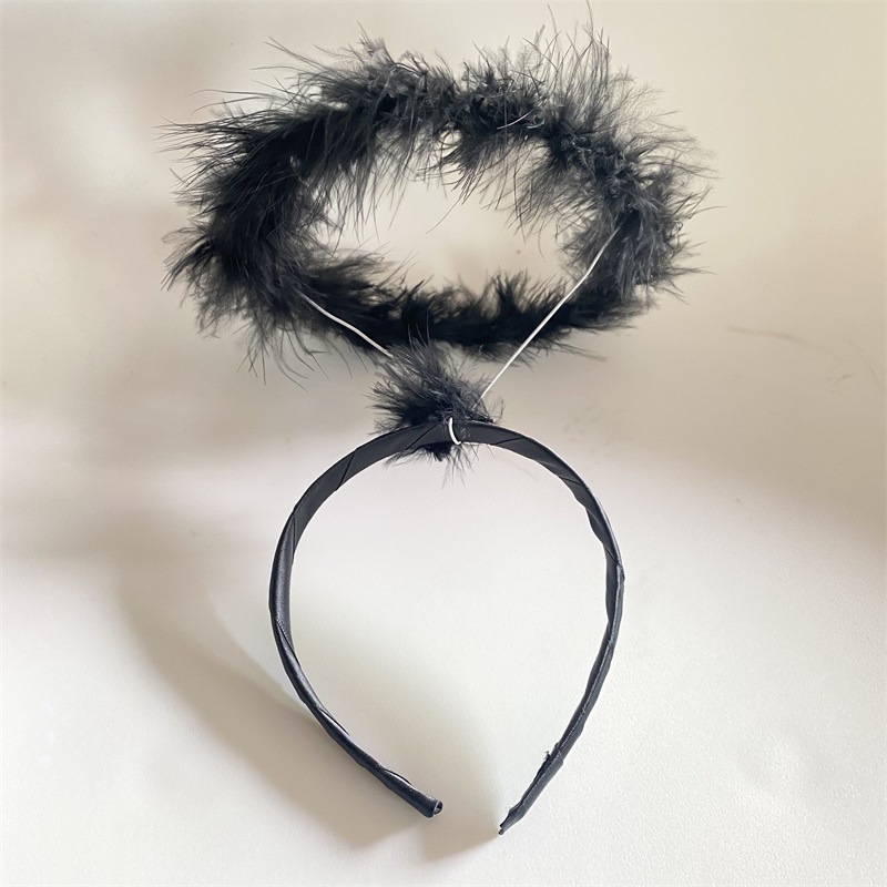 June 1 Children's Day Performance Angel Halo Hairband Feather Angel Headband Halloween Ball Headwear