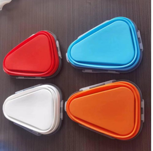 Cross-border Amazon Hot Selling Silicone Folding Pizza Box Reusable Triangle Pizza Packing Box