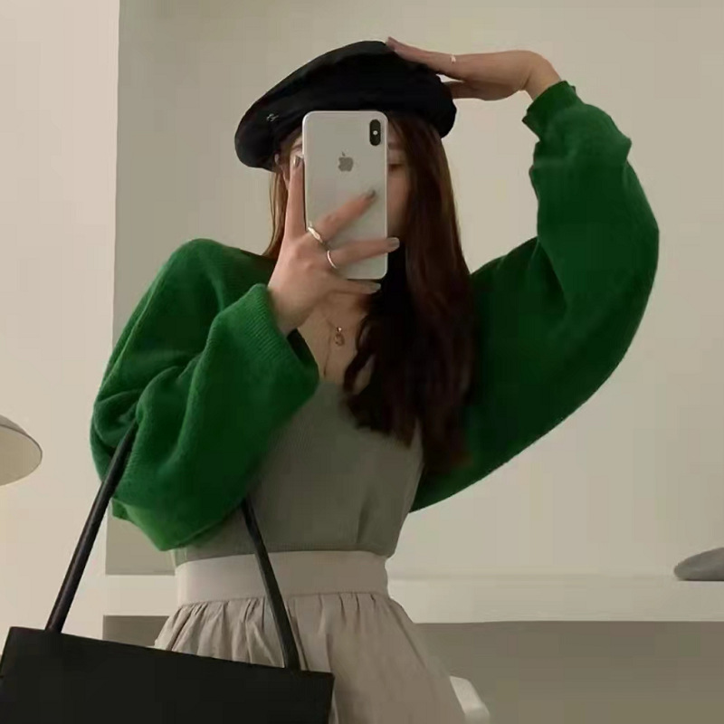 Sweater Mori Blouse Loose Lazy Loose Sun-protective Clothing for Female Students Short New Spring and Summer Hollow-out Shawl Knitted Top