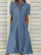 2022 Amazon independent station explosions European and American lapel temperament casual denim dress