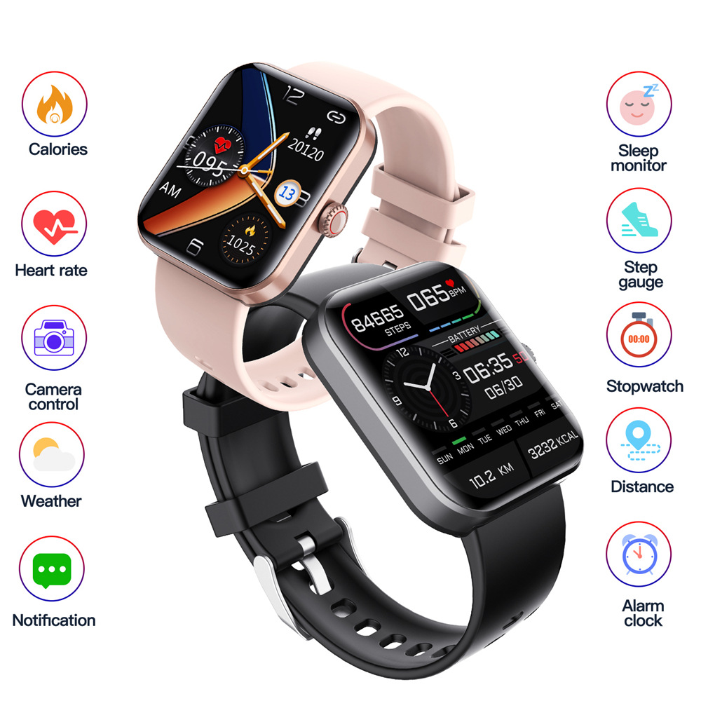 Cross-border F57L smart watch heart rate blood pressure temperature monitoring information push multiple sports SmartWatch